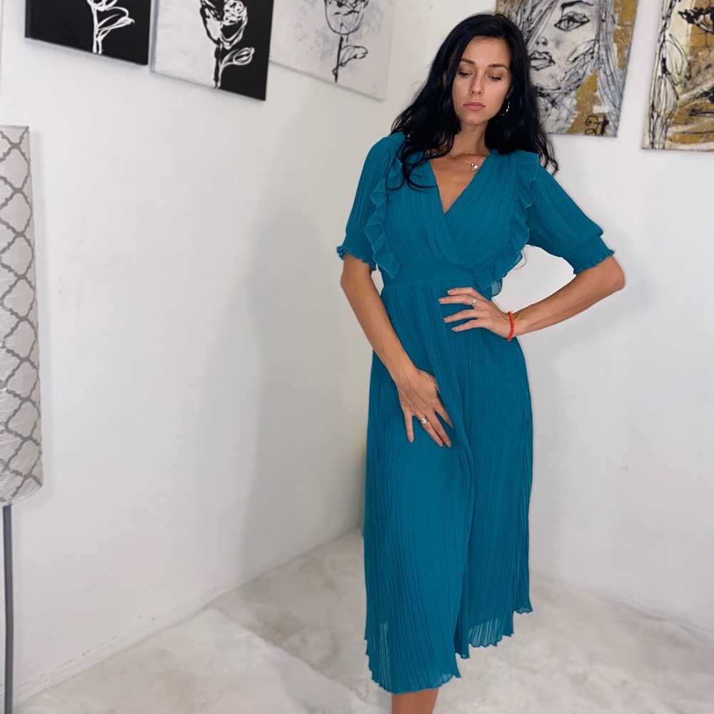 Green dress from Zara